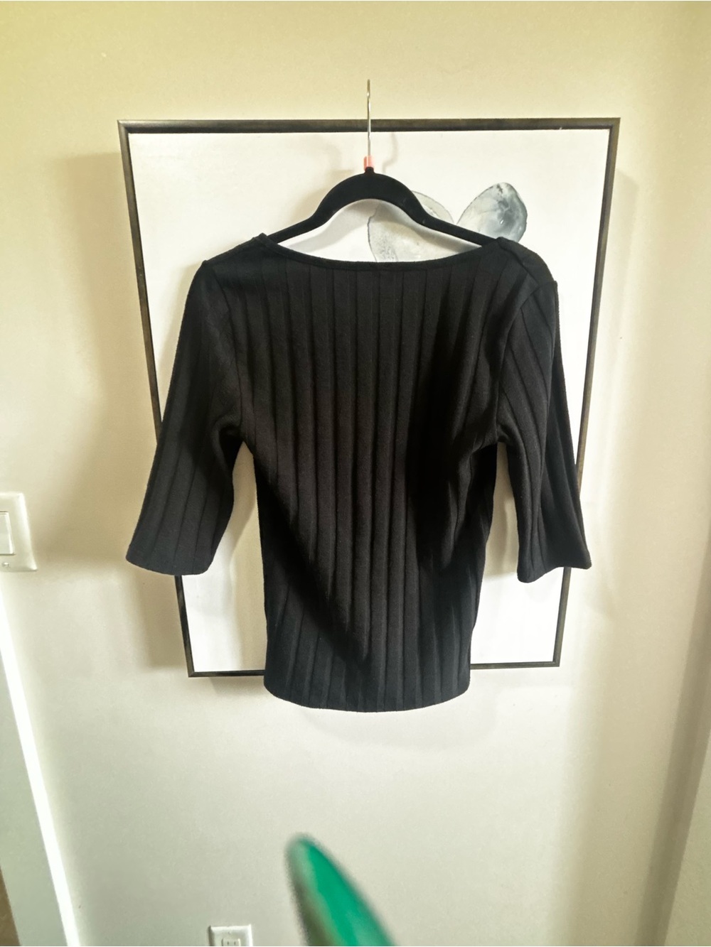 Free People Black Ribbed Button-Front Top - Picture 2 of 3